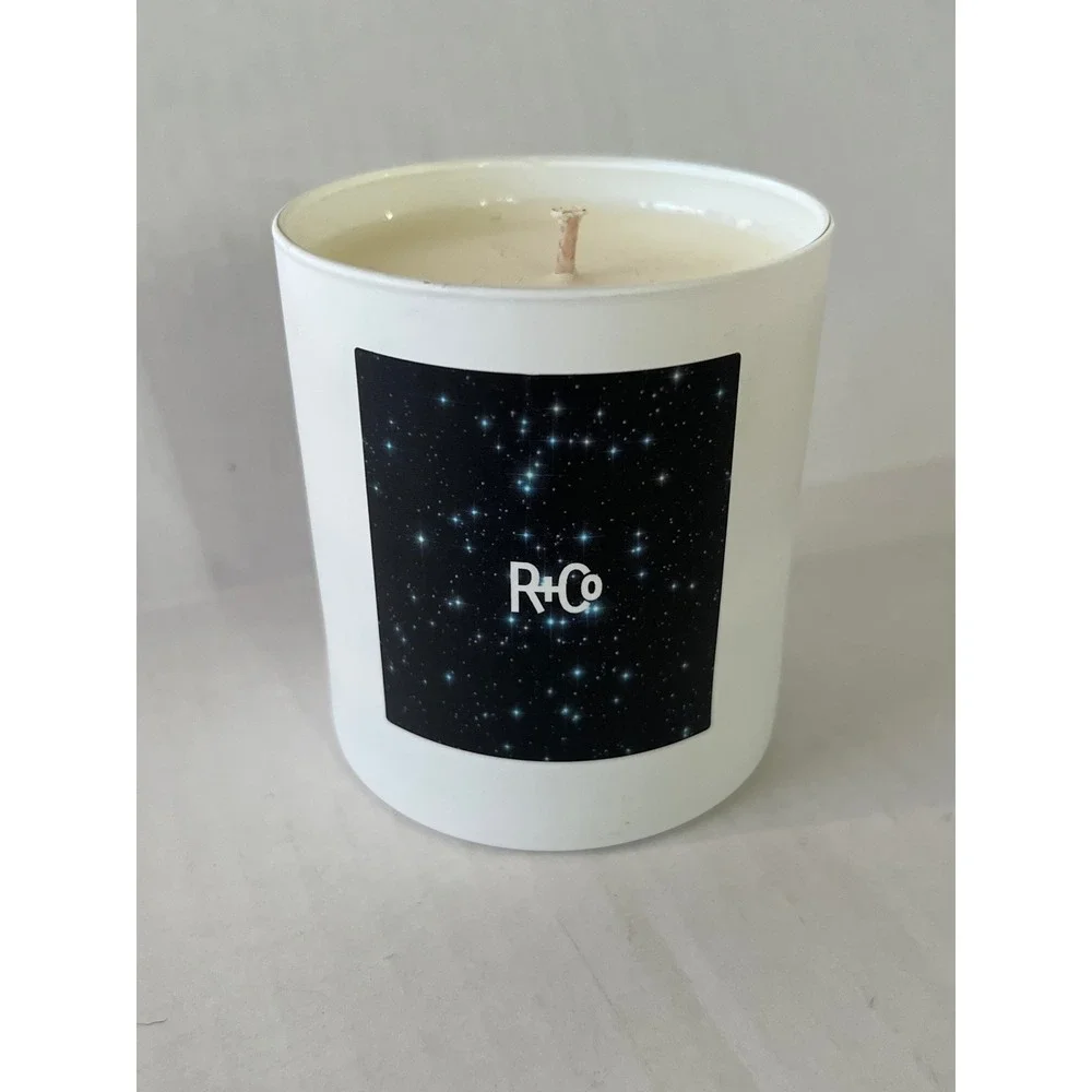 R+Co Stars Align Scented Candle 9oz White Glass Jar Celestial Home Fragrance HTF